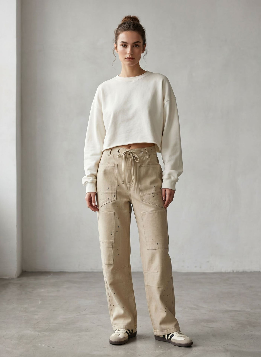 Damen oversized Strickpullover mit Rundhalsausschnitt und entspannter Silhouette Nord Taschen