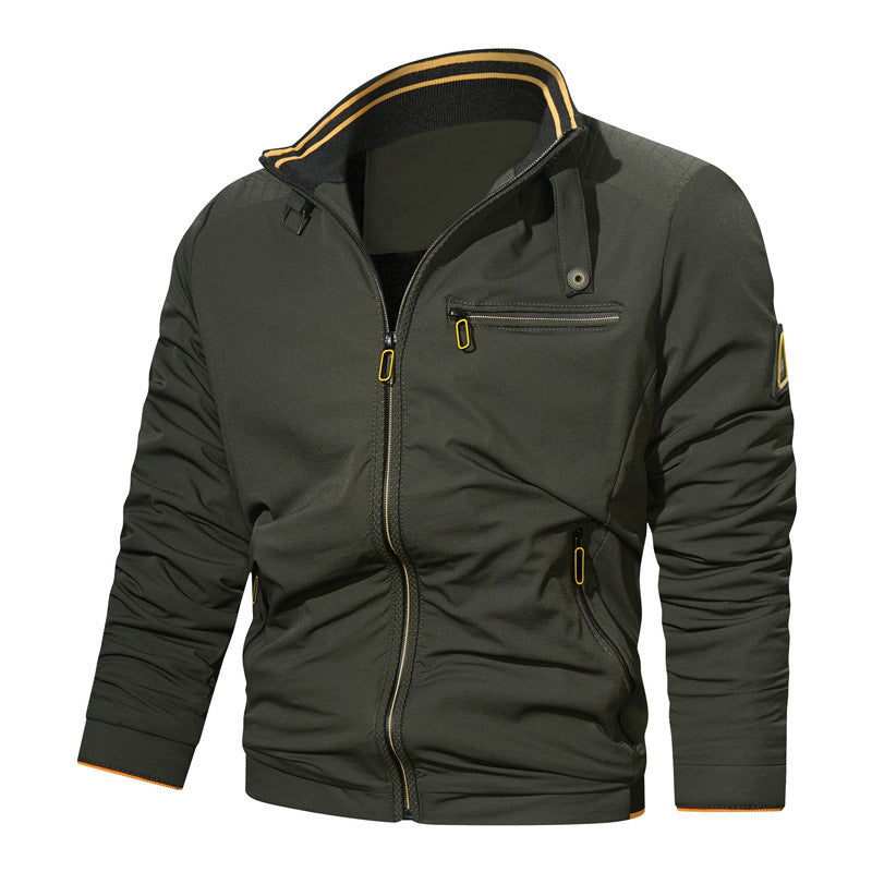 Herren Sportlich-urbaner Collegeblouson mit Stehkragen Reißverschlussfront und UtilityDetails Nord Taschen