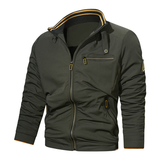 Herren Sportlich-urbaner Collegeblouson mit Stehkragen Reißverschlussfront und UtilityDetails Nord Taschen