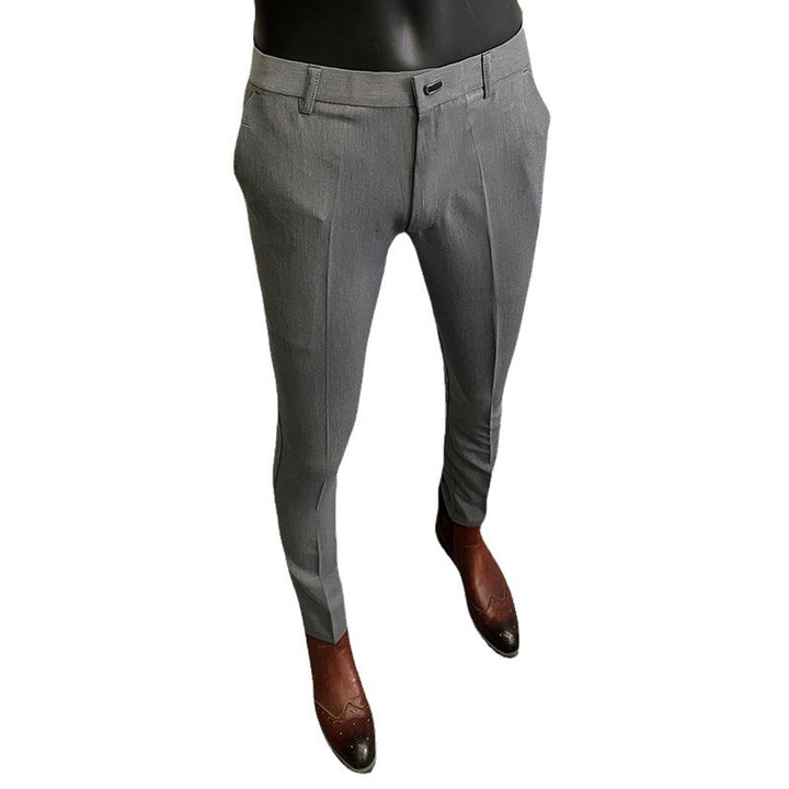 Herren taillierte Chino-Anzughose mit Bügelfalte, Stretchkomfort und verdecktem Hakenverschluss Nord Taschen