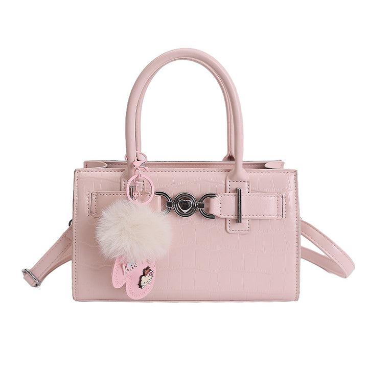 Damen Handtasche aus strukturiertem Kunstleder mit abnehmbarem Anhänger Nord Taschen