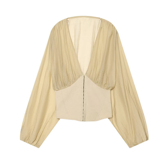 Damen Cape-Bolero mit Korsettbund und voluminösen Ballonärmeln Nord Taschen