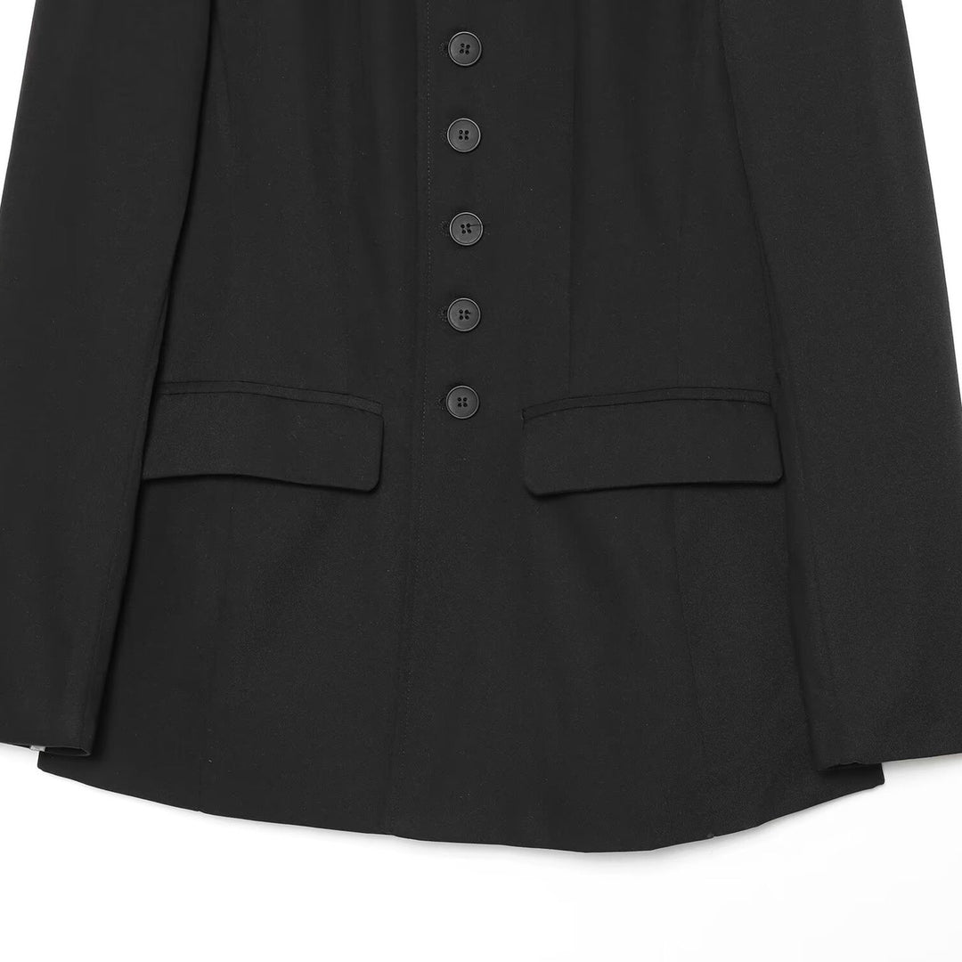 Damen Langblazer mit Stehkragen und durchgehender Knopfleiste Nord Taschen