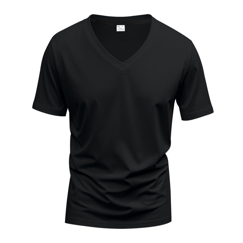 Herren V-Ausschnitt T-Shirt aus atmungsaktiver und schnelltrocknender Baumwolle