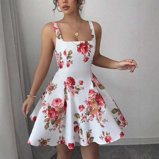 Damen Sommerliches Fit-and-Flare Kleid mit Blumenmuster Nord Taschen