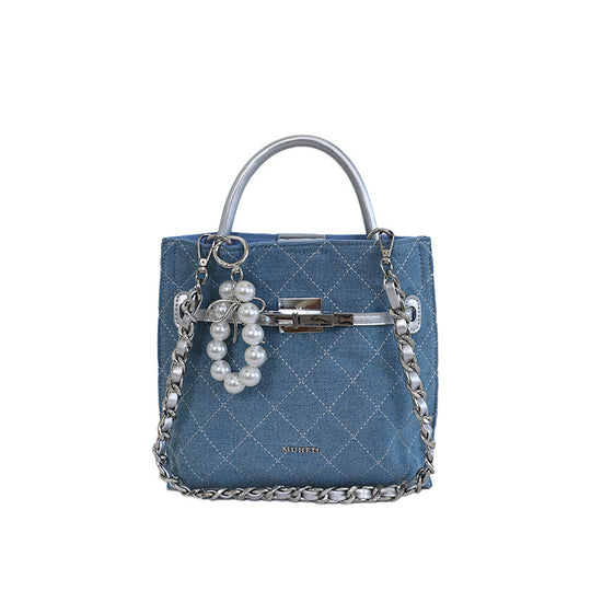 Damen Mini Shopper Tasche mit luxuriösem Kettenhänger Nord Taschen
