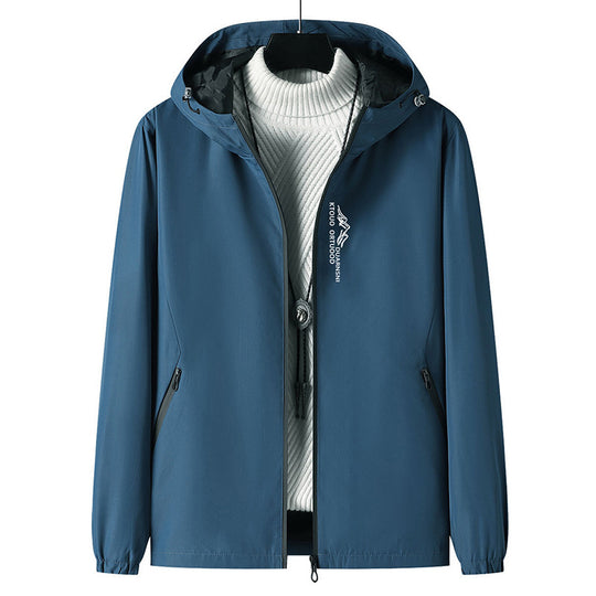 Herren Leichte Outdoor-Jacke mit verstellbarem Kapuzenkragen Nord Taschen