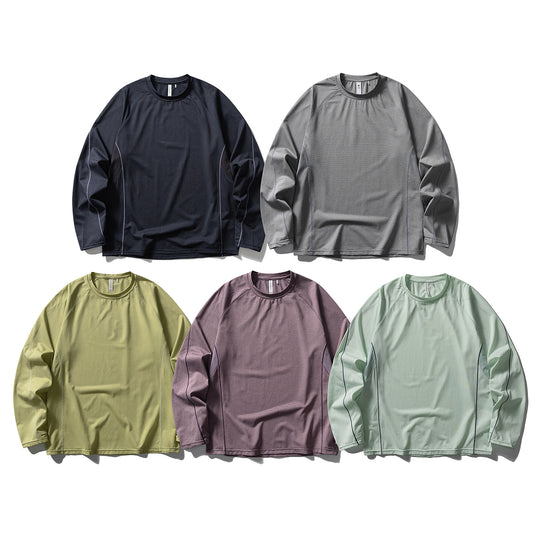 Unisex Leichtes technisches Longsleeve mit Raglanärmeln und Kontrastnähten Nord Taschen