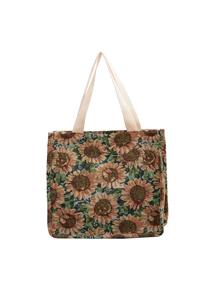 Damen Jute-Shopper-Tasche mit floralem Design und robusten Henkeln Nord Taschen