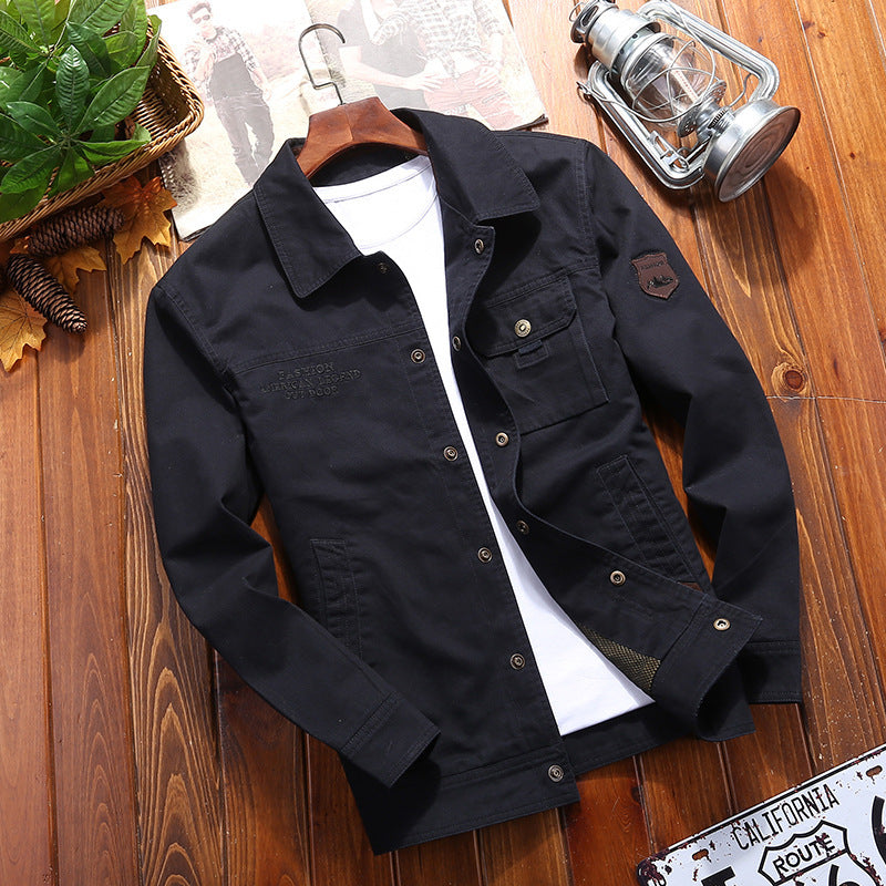 Herren robuste Canvas-Feldjacke mit Brusttasche Stickdetail und Hemdkragen Nord Taschen