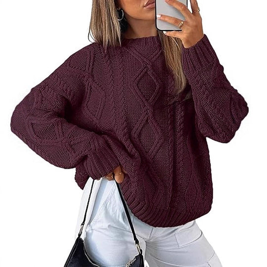 Damen Grobstrickpullover Nord Taschen