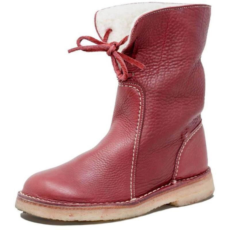 Damen Lederstiefel mit komfortablem Innenfutter und modischem Riemen Nord Taschen