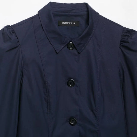 Damen Cropped Blousonjacke mit Puffärmeln, Hemdkragen und verlängerten Manschetten Nord Taschen