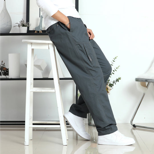 Herren Weite Utility-Cargohose mit elastischem Bund, seitlicher Reißverschlusstasche & vorgeformten Knieeinsätzen Nord Taschen