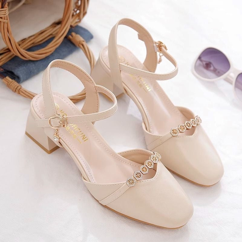 Damen Elegante Hochzeits-Pumps mit dezentem Schmuckdetail und komfortablem Blockabsatz - Vittorelli
