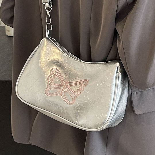 Damen Umhängetasche mit eleganter Schmetterlingsstickerei Nord Taschen