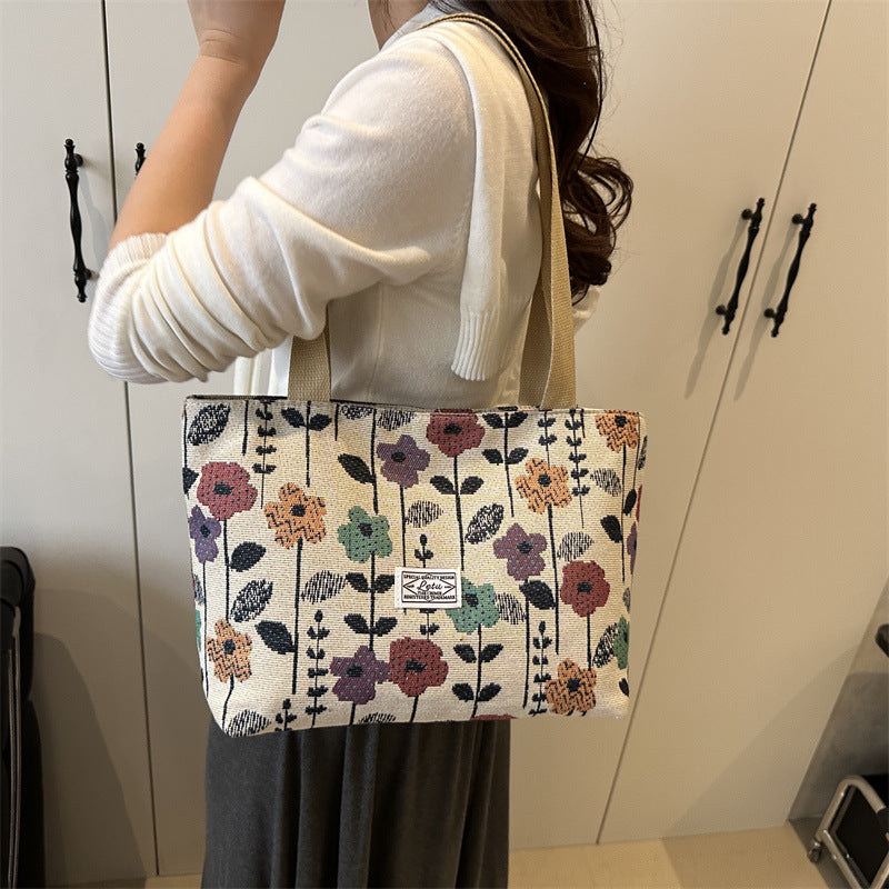 Damen Einkaufstasche mit floralem Design und robusten Trageriemen Nord Taschen