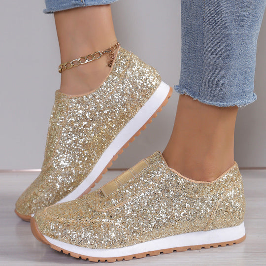 Damen Glitzernde Slip-On Sneakers mit komfortabler Sohle - Arvani