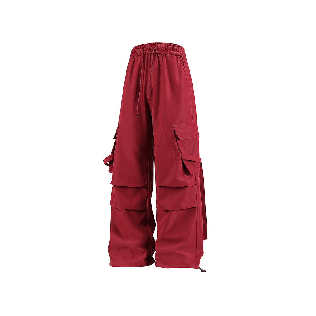 Herren Baggy‑Cargo‑Hose mit modularen Klappfächern, Band‑Details und Kordelbund Nord Taschen