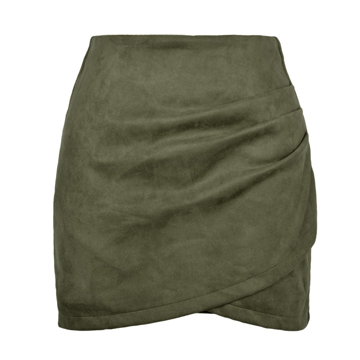 Damen High-Waist Wickelrock aus samtigem Mikrofaser