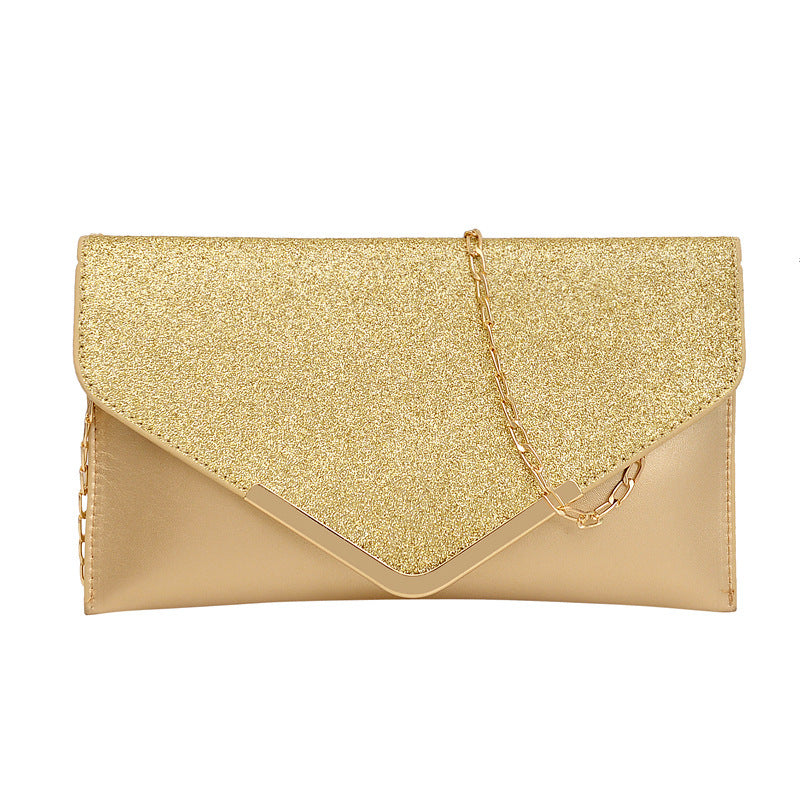 Damen Glamouröse Clutch-Tasche mit funkelndem Obertuch und goldenen Akzenten Nord Taschen
