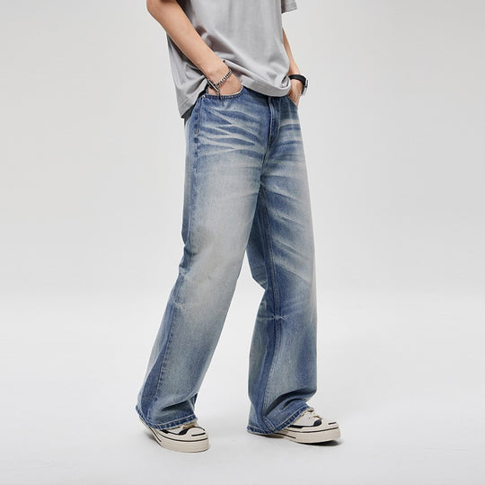 Herren Weite Baggy-Jeans im Vintage-Wash mit tiefer Leibhöhe & ausgewaschenen Falten Nord Taschen
