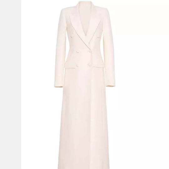 Damen Maxikleid im Blazer‑Stil mit Doppelreiher Nord Taschen