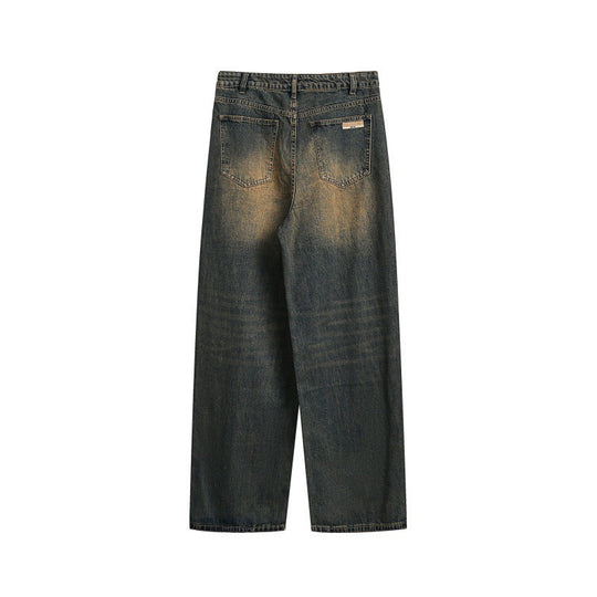 Damen Weite High‑Waist Relaxed-Jeans mit Vintage-Fading und geradem Bein Nord Taschen