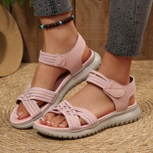 Damen Freizeit-Sandalen mit geflochtenem Riemendesign und komfortabler Fußbettung