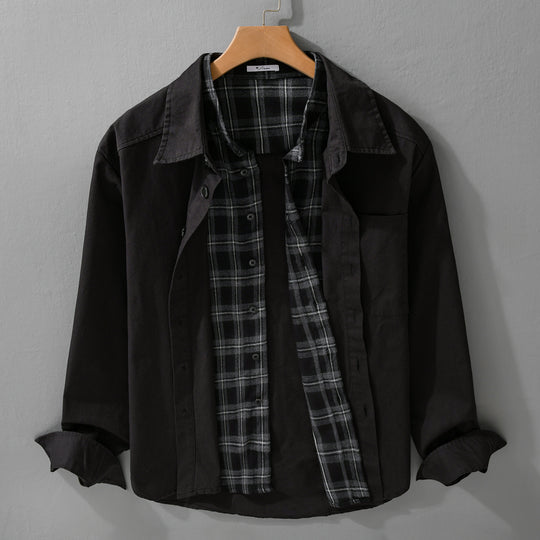 Herren Overshirt-Jacke mit karierter Thermofütterung Nord Taschen