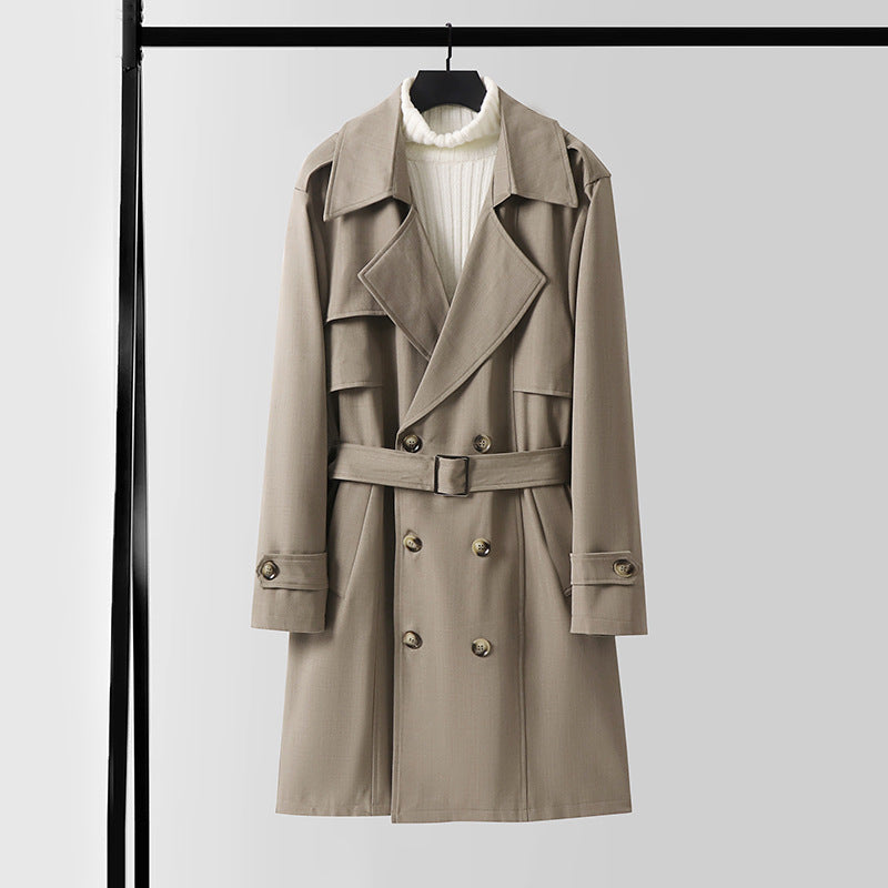 Damen Doppelreihiger Kurztrenchcoat aus leichtem Wollmix mit soften Fall und Schulterklappen Nord Taschen