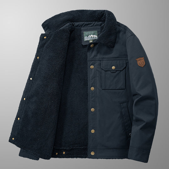 Herren Warme Fleecejacke mit hochgeschlossenem Kragen Nord Taschen