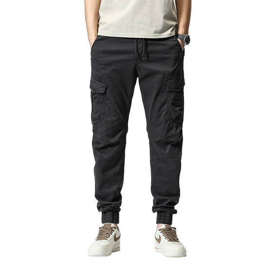 Herren Cargo-Joggerhose mit ergonomischen Kniepasse, elastischem Tunnelzugbund und großvolumigen Klappentaschen Nord Taschen