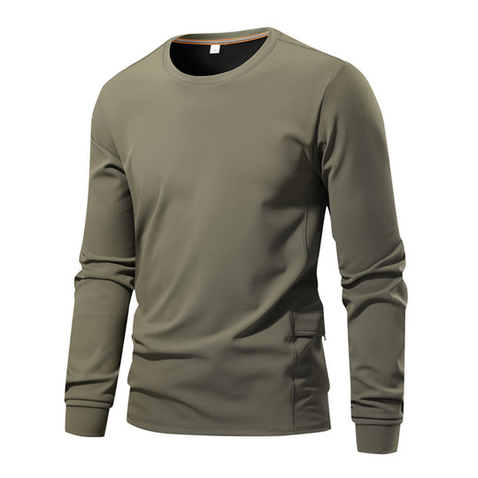 Herren Atmungsaktives Langarm-Technikshirt mit Rundhals und seitlicher Utility-Tasche Nord Taschen