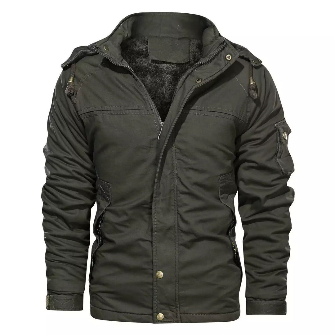 Herren Militärisch inspirierter Thermo-Parka mit Teddyfutter und Ärmeltasche Nord Taschen