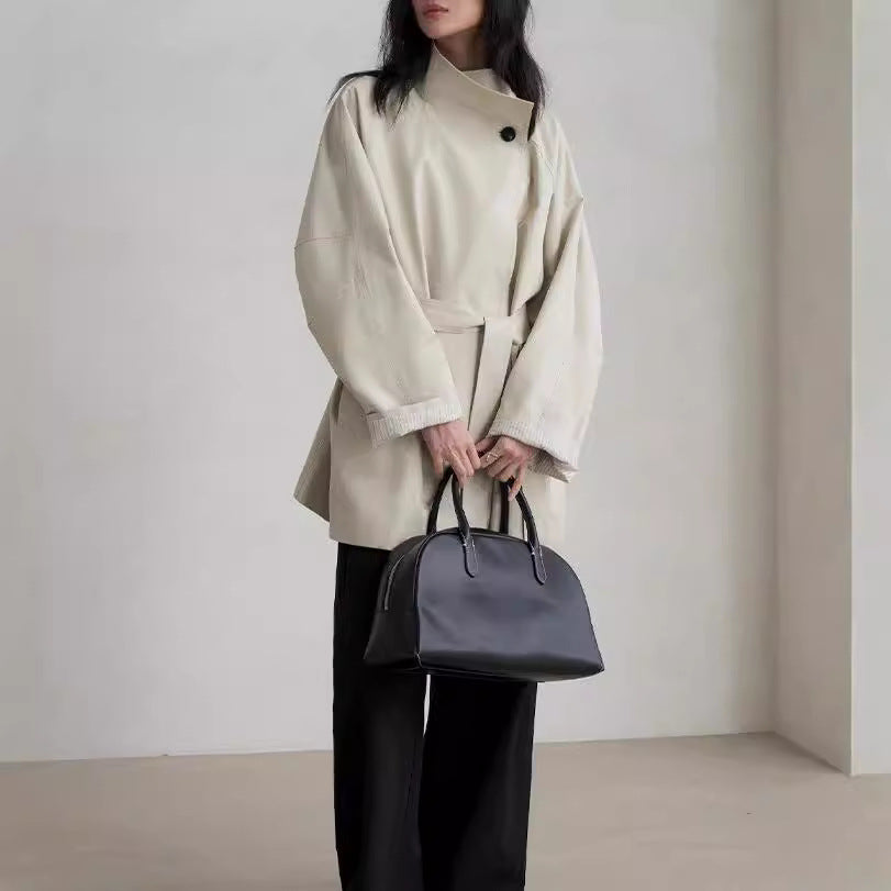 Damen Stilvolle Übergangsjacke mit Taillengürtel Nord Taschen