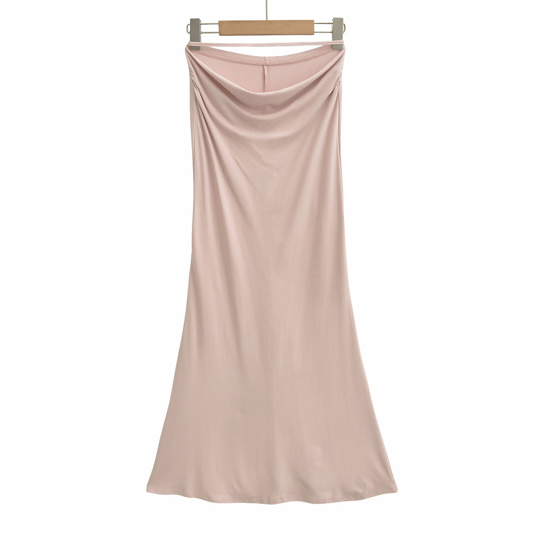 Damen Einschultriges zweiteiliges Set mit gerafftem Crop-Top und tailliertem Maxirock Nord Taschen