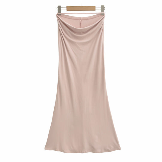 Damen Einschultriges zweiteiliges Set mit gerafftem Crop-Top und tailliertem Maxirock Nord Taschen
