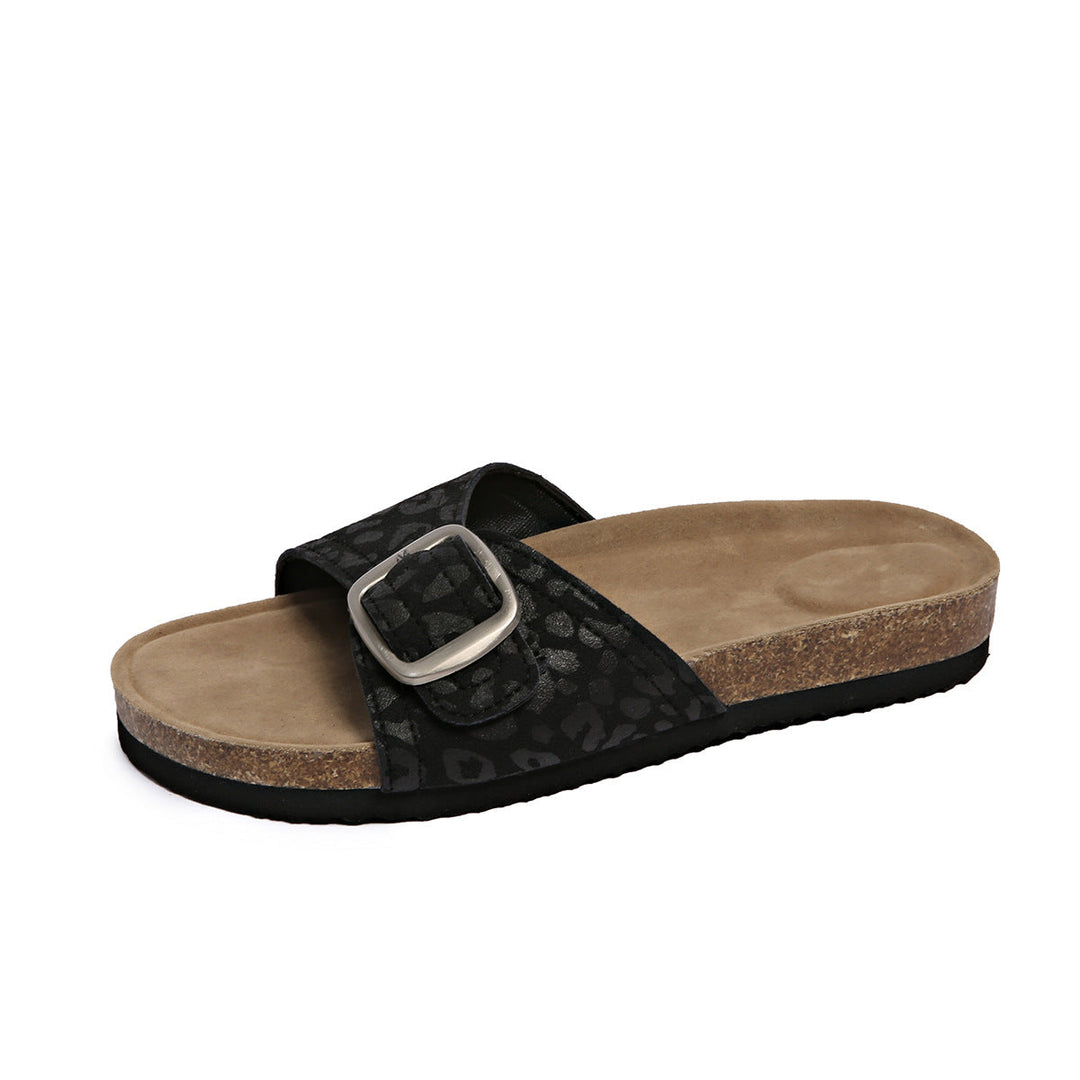 Damen Bequeme Zehentrenner-Sandalen mit modischem Riemchen und anatomischem Fußbett