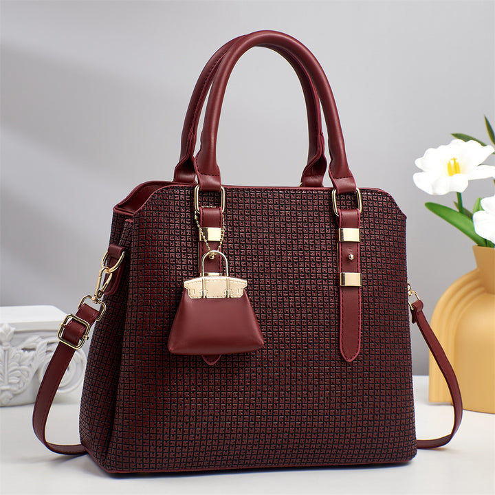 Damen klassische Handtasche mit strukturiertem Design und abnehmbarer Clutch Nord Taschen