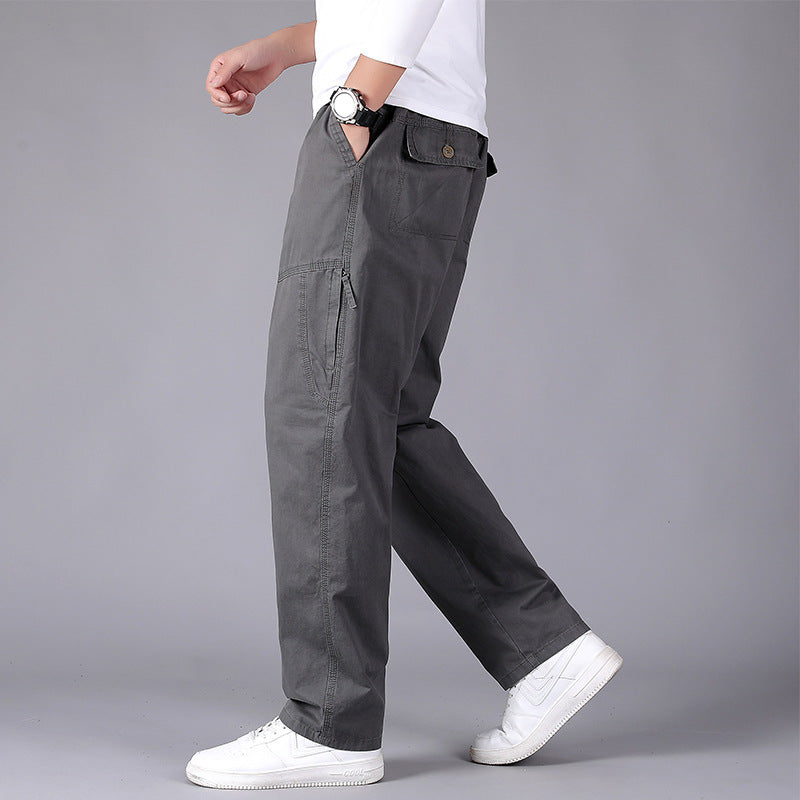 Herren Locker sitzende Cargo‑Hose mit elastischem Tunnelzugbund, Knieabnähern & Reißverschlusstaschen Nord Taschen