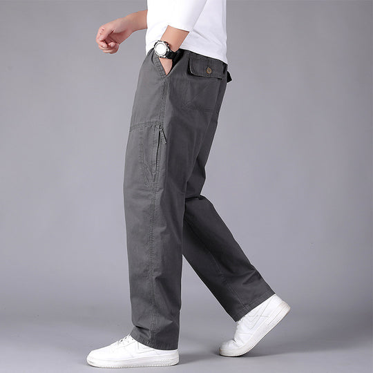 Herren Locker sitzende Cargo‑Hose mit elastischem Tunnelzugbund, Knieabnähern & Reißverschlusstaschen Nord Taschen