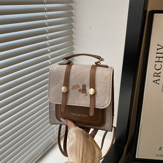 Damen Trendige Umhängetasche mit Katzenmotiv und praktischem Klappverschluss Nord Taschen
