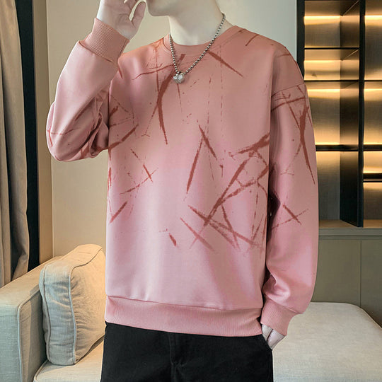 Herren Sweatshirt mit abstraktem Print, Rundhalsausschnitt und relaxed Fit Nord Taschen