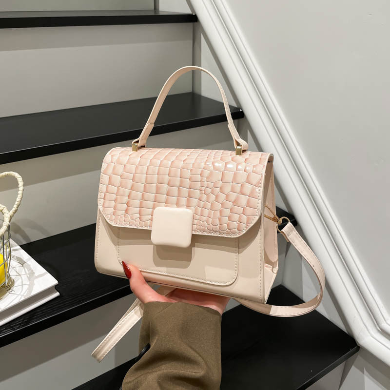 Damen elegante Lackleder-Handtasche mit Kroko-Prägung Nord Taschen