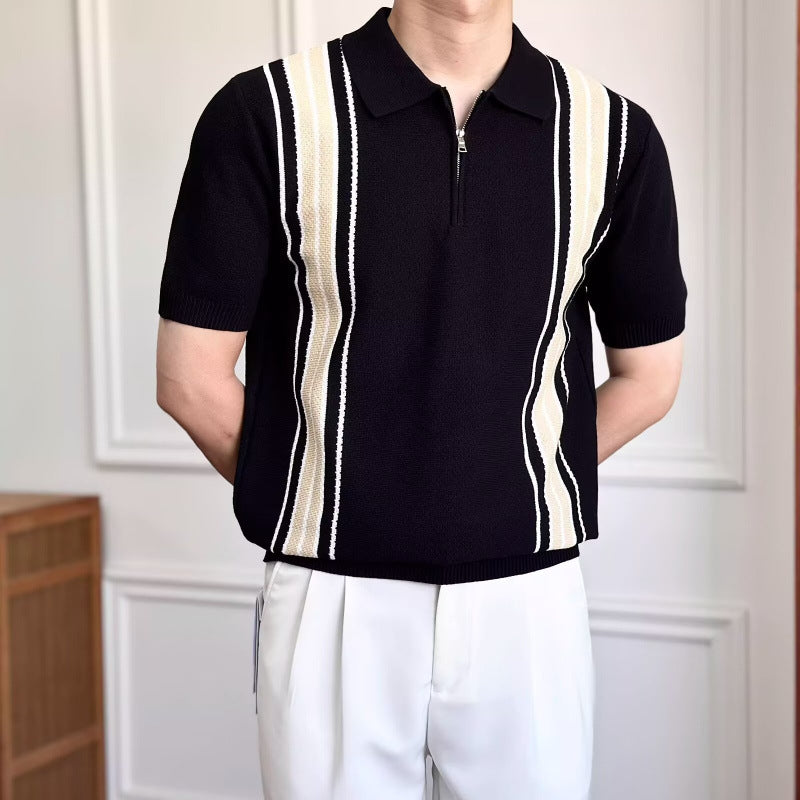 Herren Modisches Poloshirt mit Reißverschluss Nord Taschen