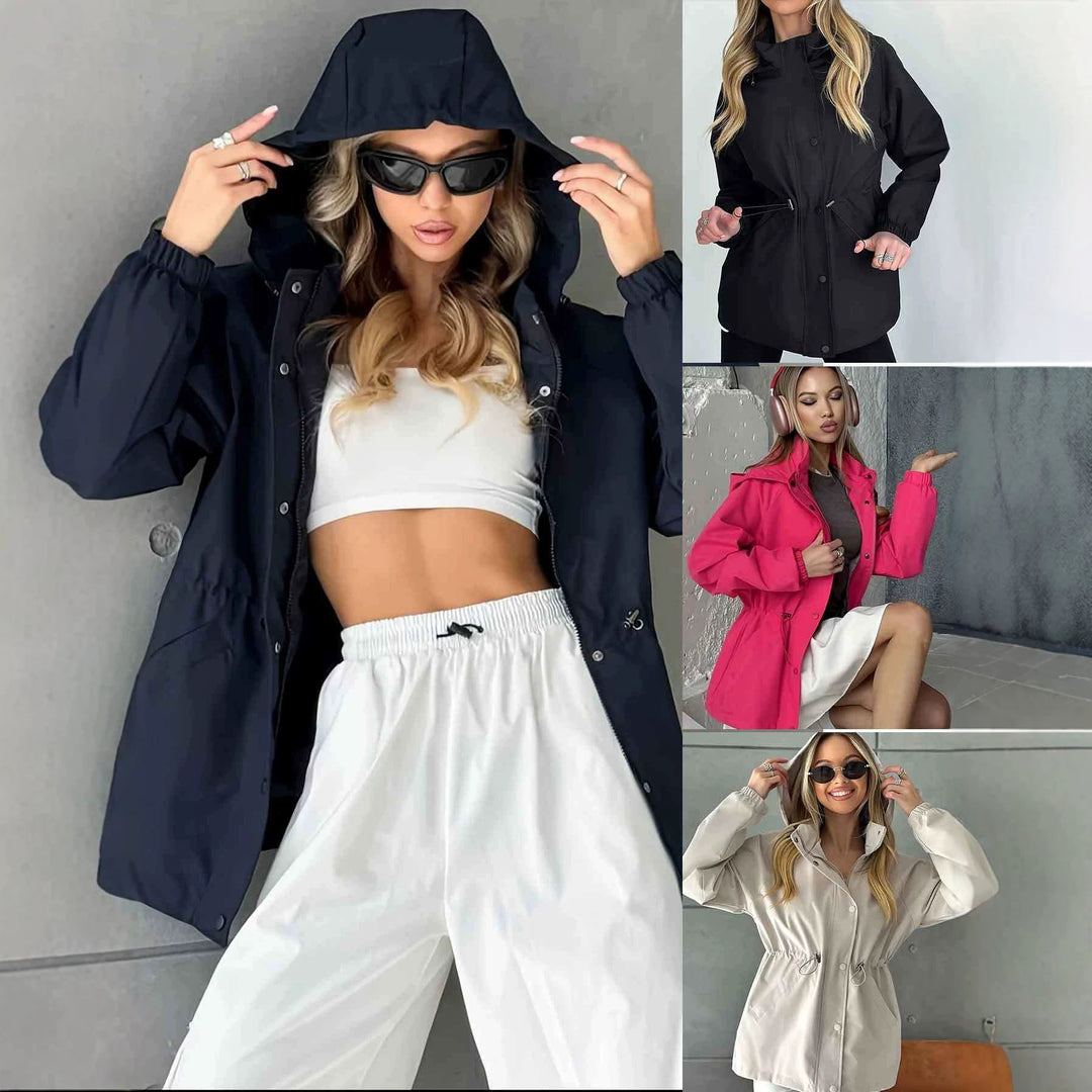 Damen Kapuzen-Parka mit Taillenzug und windabweisender Außenhülle Nord Taschen