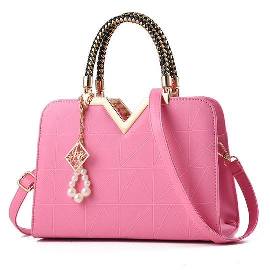 Damen Designer-Handtasche mit strukturiertem Geometrie-Muster und abnehmbarem Zubehör Nord Taschen