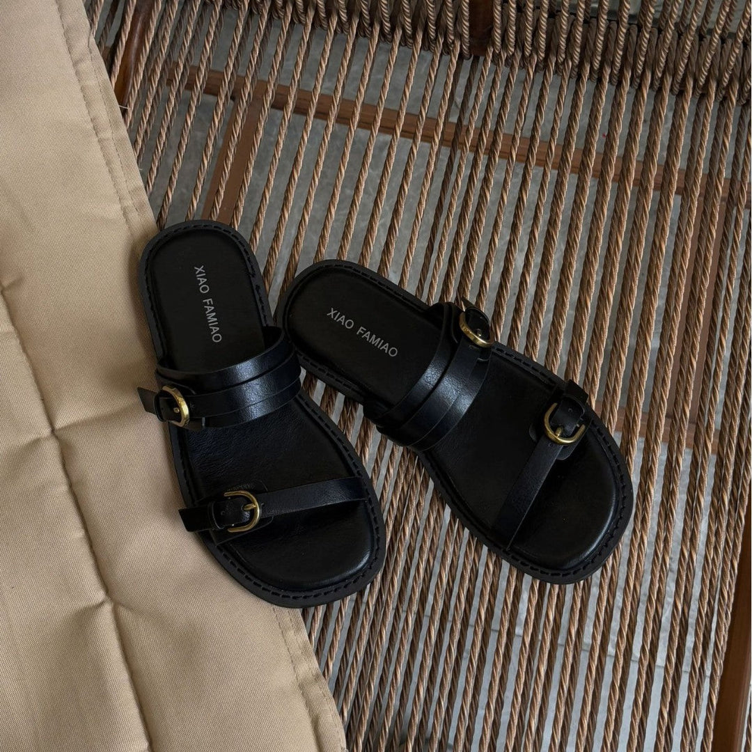 Damen elegante Komfort-Pantoletten mit verstellbarem Riemen und ergonomischer Sohle
