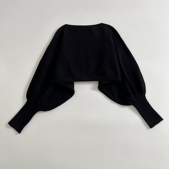 Damen Cropped-Bolero mit weiten Fledermausärmeln und langen Rippenbündchen Nord Taschen